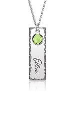 nice little silver pendant name baby birthstone necklace